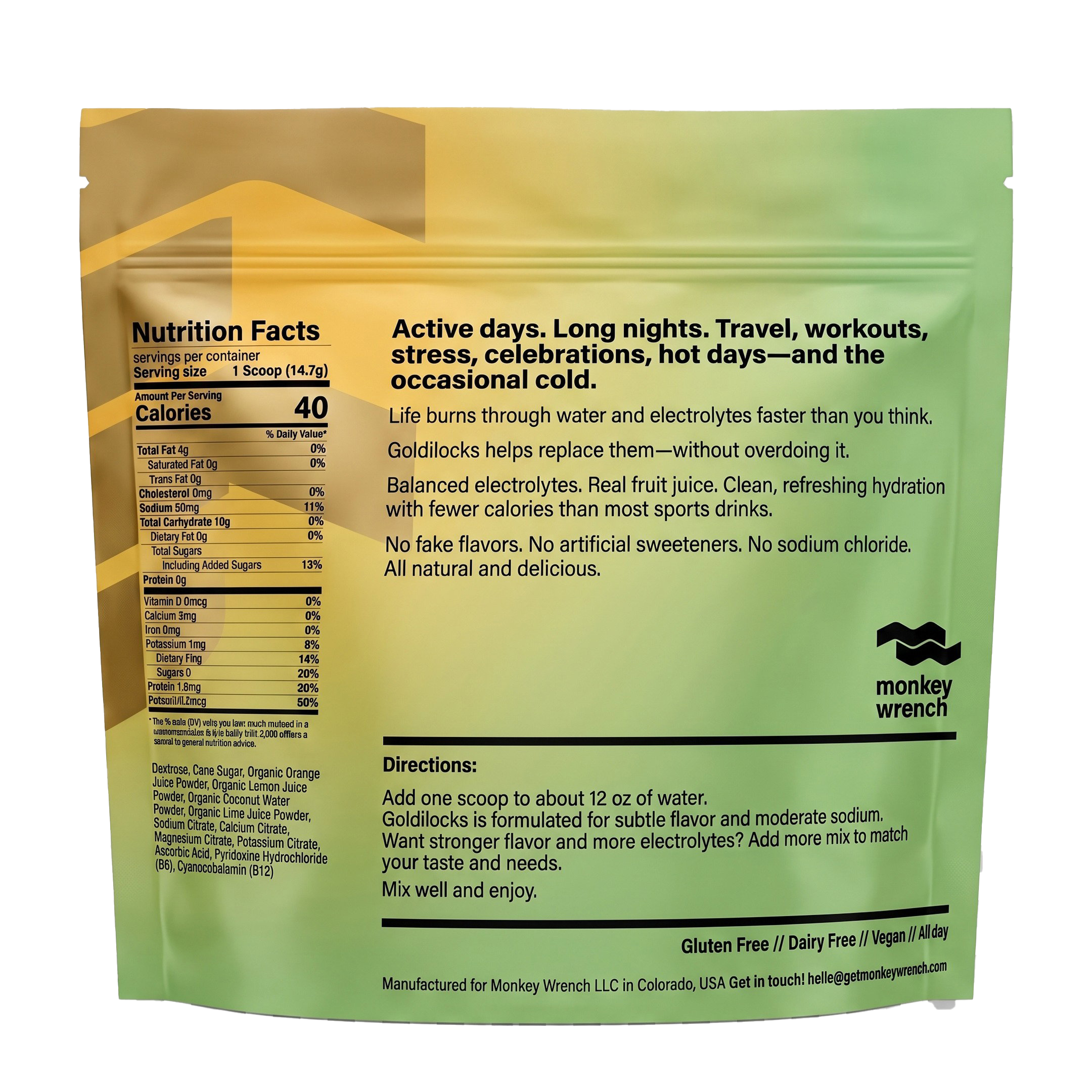 Goldilocks Subtle Citrus Hydration Drink Mix