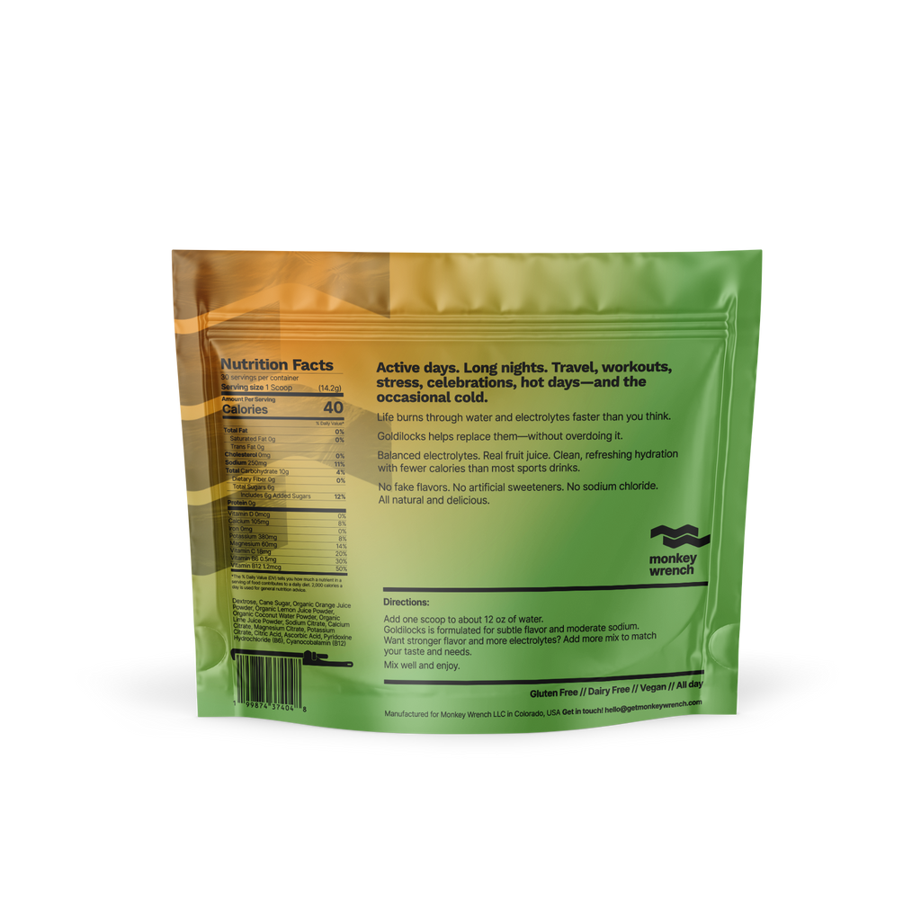 Goldilocks Subtle Citrus Hydration Drink Mix - 30 Serving Bag